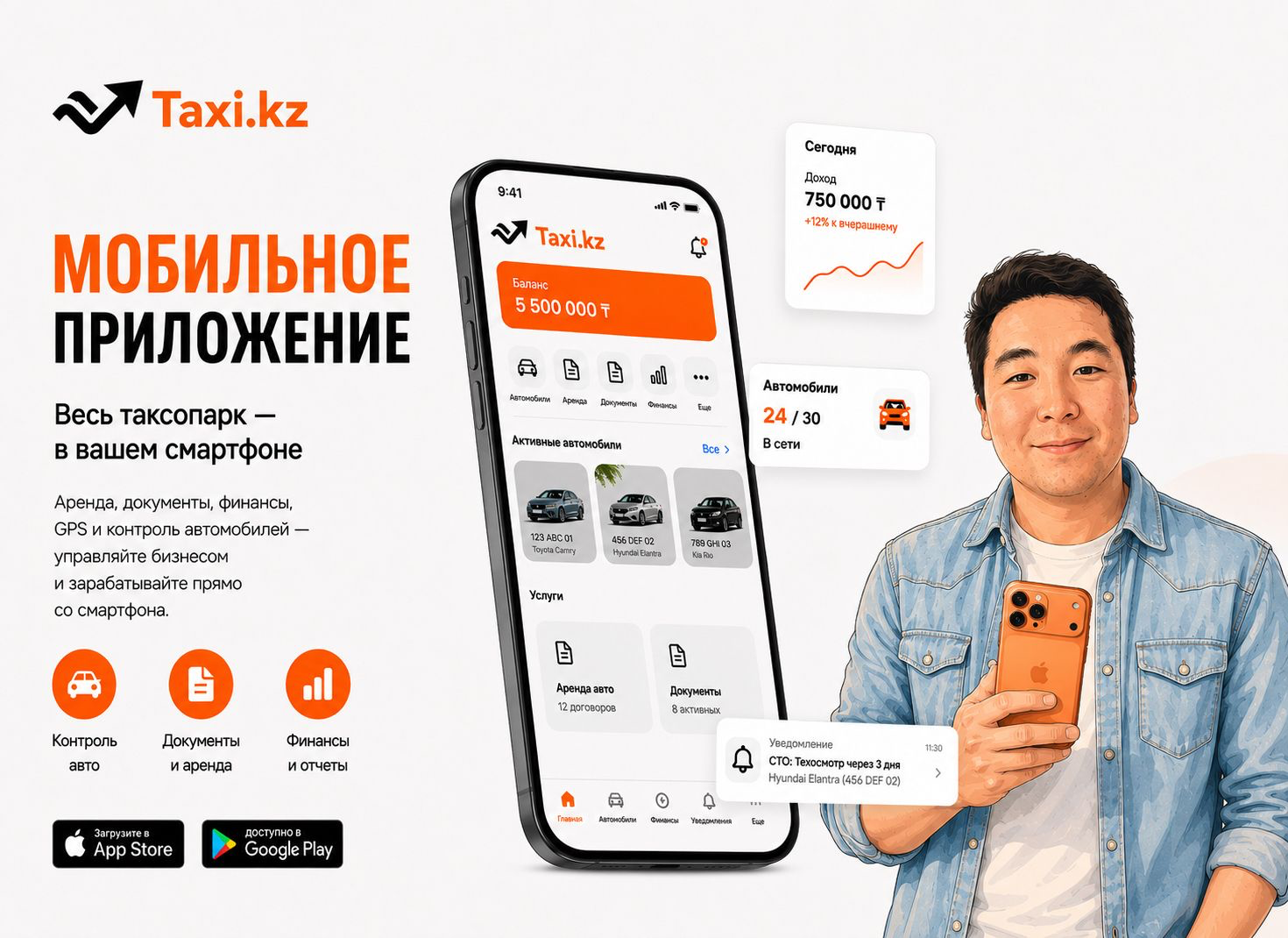 Мобильное приложение Taxi.kz